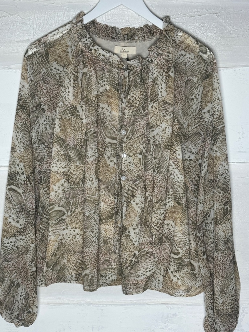 New w tags. Elan top snakeskin. Size L
